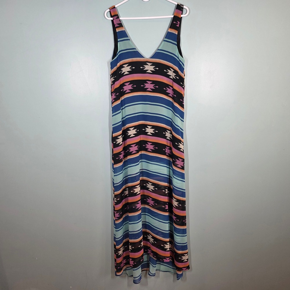 Show Me Your Mumu‎ Womens Southwestern Print Maxi Dress Blue MF1-1920 Size S/M